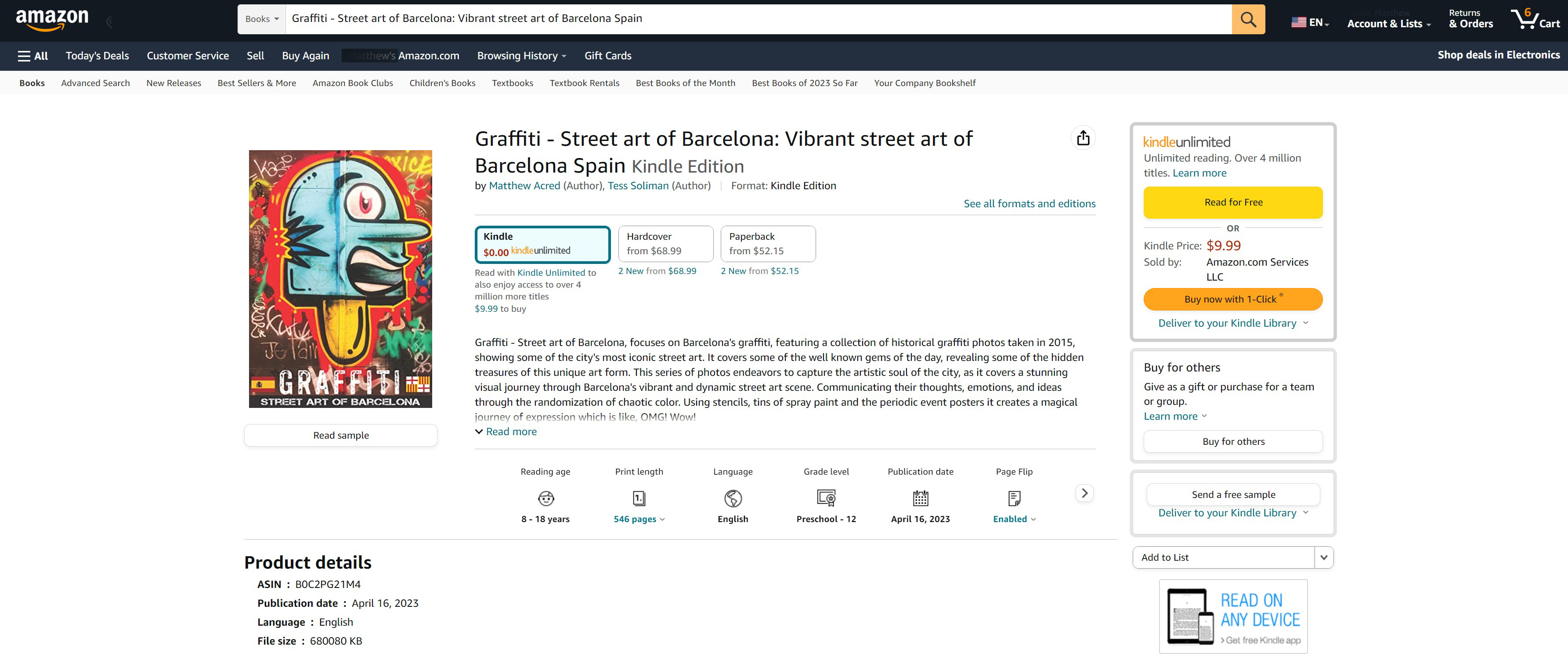Graffiti Street art of Barcelona in Kindle 2023 01